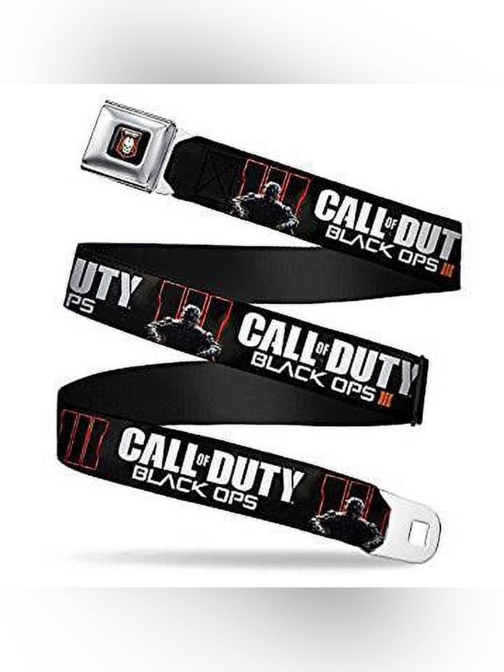 Call Of Duty: Black Ops III Buckle-Down Belt Logo Adj 24"-38" Mesh Gamer Promo